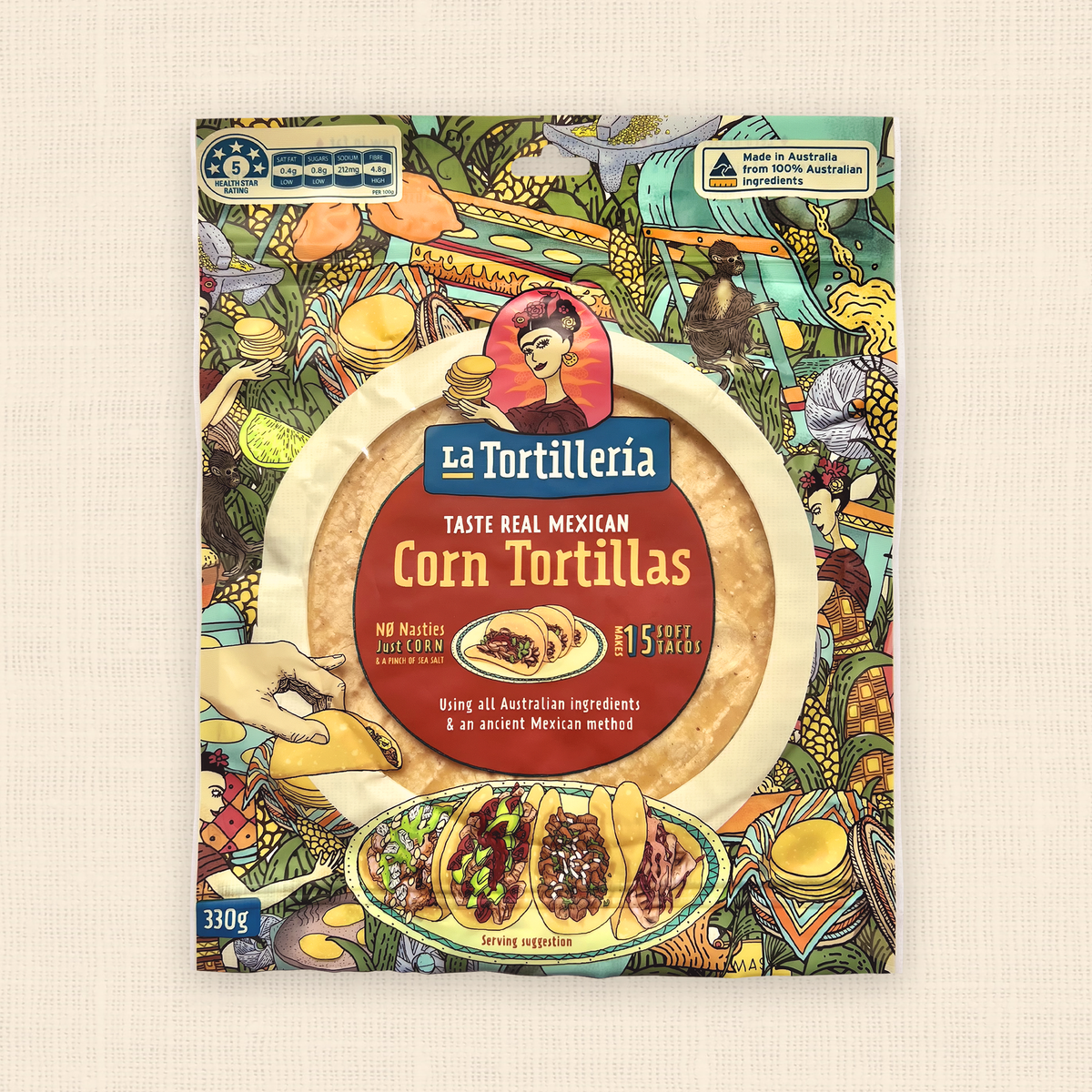 15 Pack 14.5cm White Corn Tortillas